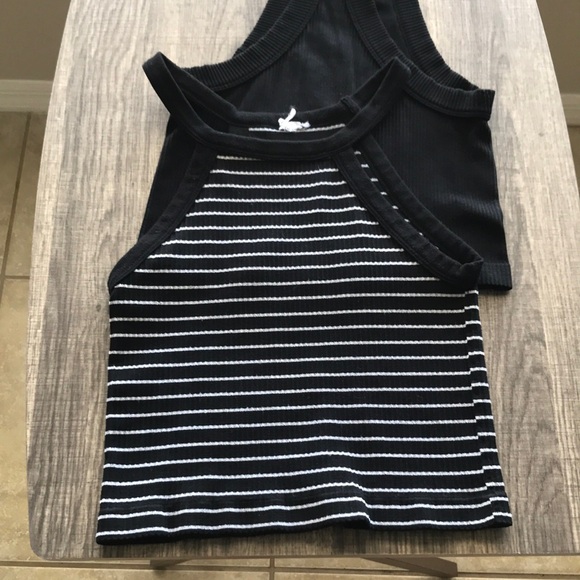 Black and White Striped Crop Tops - Picture 5 of 6